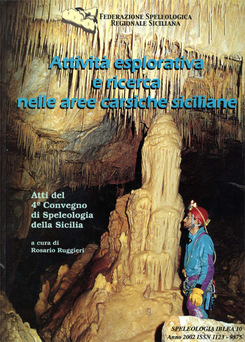 Copertina della rivista "Speleologia Iblea" vol. 10, anno 2002